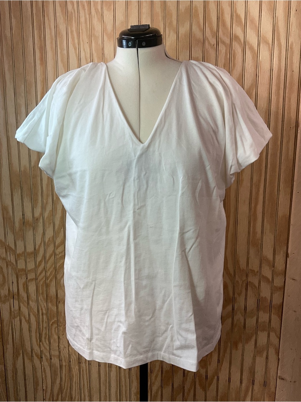 English Factory White V-Neck Short Sleeve Top